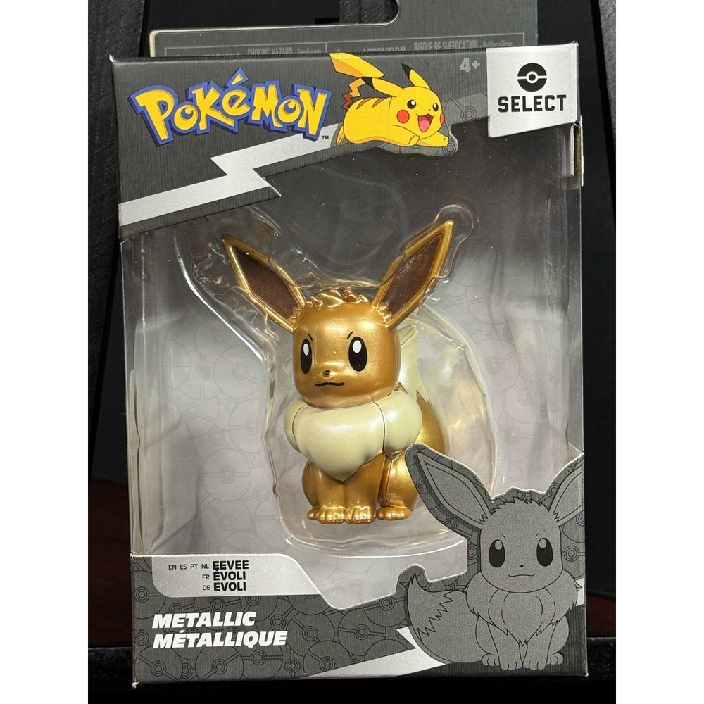 Jazwares Pokemon Select Series 2 Metallic‎ Eevee 3 inch Figure PKW3194 Sealed